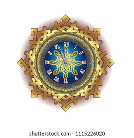 New Year's clock with patterns