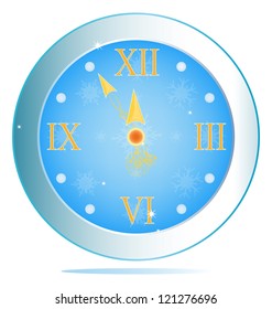 New Years clock.Vector illustration eps10
