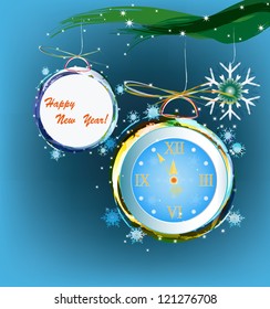 New Years clock.Vector illustration eps10