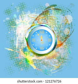 New Years clock.Vector illustration eps10