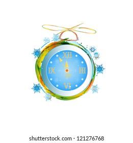 New Years clock.Vector illustration eps10