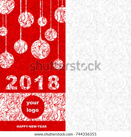 new years corporate greeting card for the year 2018 numbers christmas balls and place - Corporate Greeting Cards new years corporate greeting card for the year 2018 numbers christmas balls and place - Corporate Greeting Cards