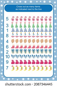 New Year's count to 10. Winter math assignment