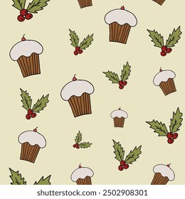 New Year's cozy decorative graphic pattern. Manual graphics. Ornament for decoration of various decorative surfaces