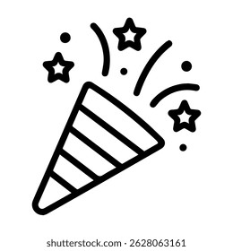 New Year's cracker icon on white background vector
Vector icon