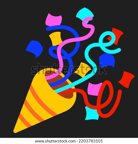 New Year's cracker icon on a dark background