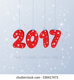 New Year's Day 2017 cover background. Vector illustration