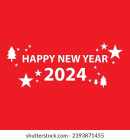 New Year's Day 2024 symbols. Vector format. Set of celebration day symbols. Happy New Year 2024. Vector