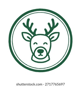 Vector del sello del logotipo del icono del ciervo del año Nuevo en el fondo blanco
Icono de sello de Vector