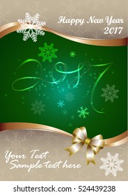 New Year's design. 2017 the year of fire rooster.Vector neon figures with lights. Greeting card background.