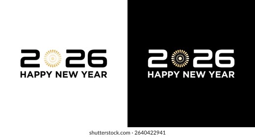 New Year's design inspiration 2026, with the number 0 as a spark of fireworks