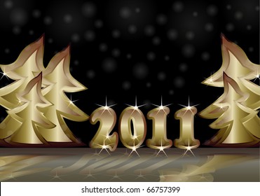 New Year's digital date in space style
