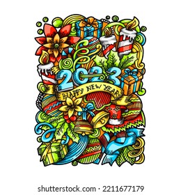 Ilustración de vectores de Doodle de Año Nuevo
