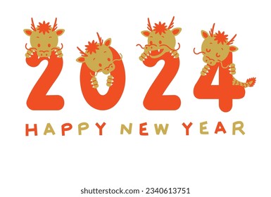 New years Dragon greeting card in 2024