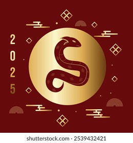 New Year's Eve 2025, the year of the snake in Asian style	