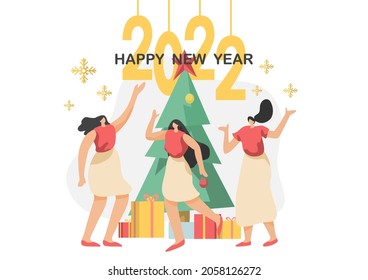 New Year's Eve Celebration happy people It is vector and illustration.