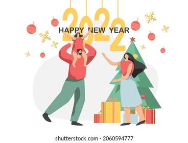 New Year's Eve Celebration happy people It is vector and illustration.