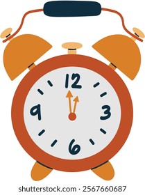 New Year's Eve Clock Striking Midnight Vector Illustration