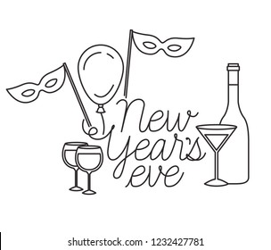 new years eve with elements decorative