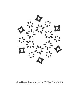 New Year's Eve Fireworks, linear icon. Line with editable stroke