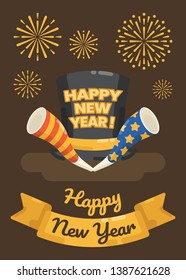New Year's Eve Hat and Trumpet
