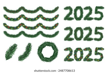 new year's eve. holiday. 2025. the coming year. The year of the snake. snake. black lines. The color of the room is black. Year 2025. year. a big celebration. pattern. title. doodle. a template 
