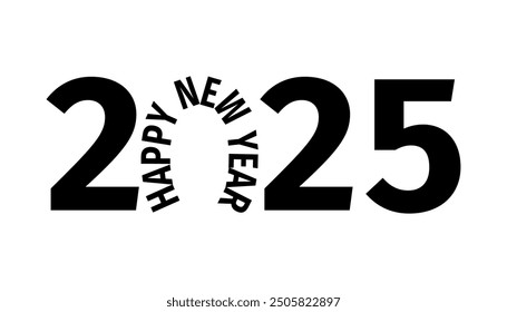 new year's eve. holiday. 2025. the coming year. The year of the snake. snake. black lines. The color of the room is black. Year 2025. year. a big celebration. pattern. title. doodle. a template