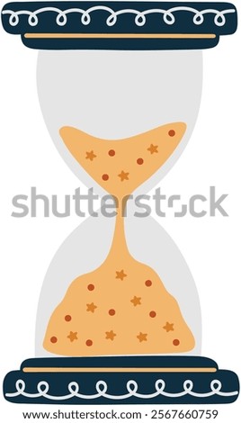New Year's Eve Hourglass Countdown Vector Illustration