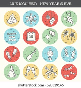 New Year's Eve icon set (eps10); jpg version also available