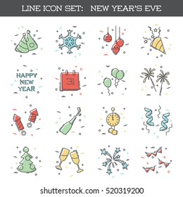 New Year's Eve icon set (eps10); jpg version also available