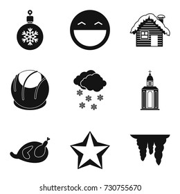 New Years eve icons set. Simple set of 9 new years eve vector icons for web isolated on white background