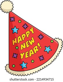 New Years Eve Party Hat Cartoon Colored Clipart