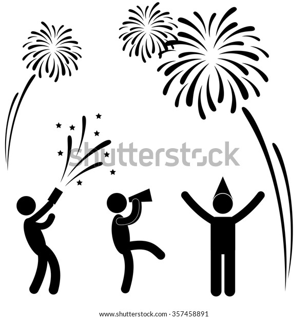 New Years Eve Party Pictogram Vector Stock Vector (Royalty Free) 357458891