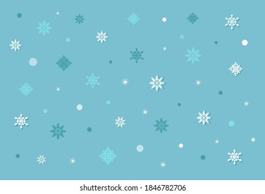 New Year's festive colored background with snowflakes. Template for sites, invitations, brochures, postcard, paper. Vector illustration.