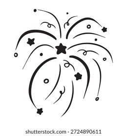 Fogos de artifício de Ano Novo exibem recursos de imagem em estilo preto e branco