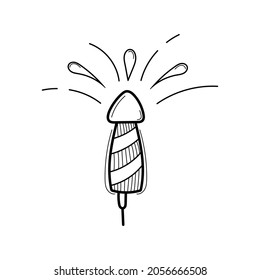 New Year's fireworks in doodle style