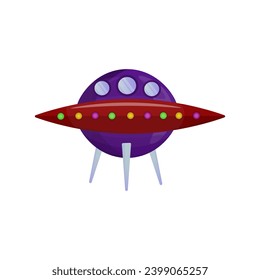 New Year's flying saucer on a white background.vector illustration