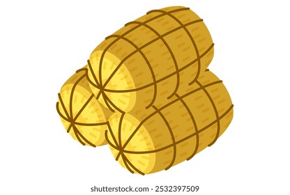 New Year's food, isometric icon, Vector Illustration