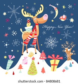 New Year's funny moose