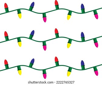 New Year's garland. Christmas garland. Festive lighting. Drawing of a festive garland.New Year's lights, Christmas lights.