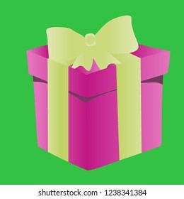 New Year's gift in a bright box
