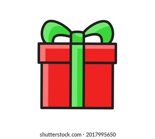 New Year's gift. Linear icon in a vector.