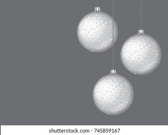 New Year's glass balls on a dark background