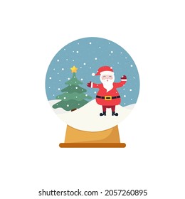 New Year's glass, snow ball
vector illustration