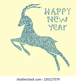 New Year`s graphical goat