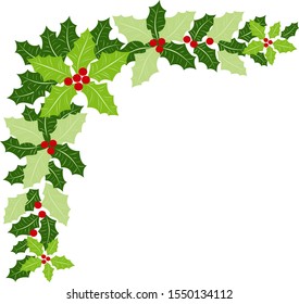 Holly Berries Border Copyspace Stock Illustration 20975236