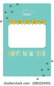 New years greeting card in 2022.Letters means "Thank you for everything last year. Best wishes for 2022!".
