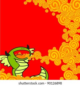 New year's greeting card with a dragon