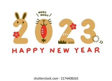 New years greeting card of Rabbit in 2023