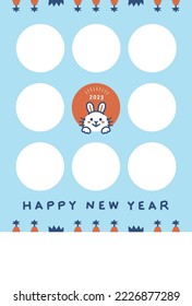 New years greeting card of Rabbit in 2023